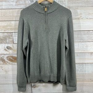 Vineyard Vines Sweater Mens Medium Gray Pullover‎ 1/4 Zip Mock Neck Pima Cotton